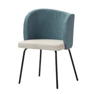 SILLA POLIESTER LINO AZUL GRIS 53x54x81 CM