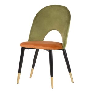 SILLA VELVET VERDE NARANJA 49x54x87 CM