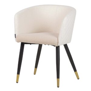 SILLA BOUCLE BLANCO BEIGE 55x57x76 CM