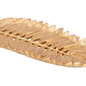 CENTRO DE MESA HOJA RESINA DORADA 25x11x2 CM