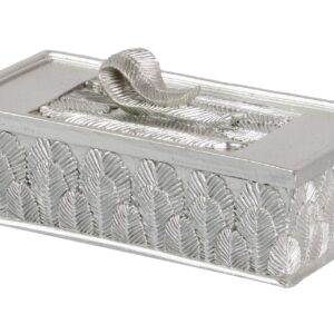 CAJA RESINA PLATA ENVEJECIDA 20x10x7,5 CM