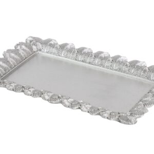 CENTRO DE MESA RESINA PLATEADO 25x15x3 CM