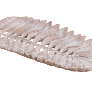 CENTRO DE MESA HOJA RESINA MARRON 25x11x2 CM