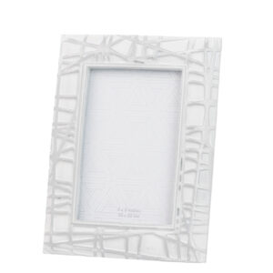 PORTAFOTOS RESINA PLATEADO BLANCO 10x15 CM
