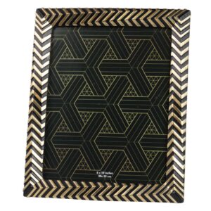 PORTAFOTOS RESINA NEGRO DORADO 20x25 CM