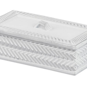 CAJA RESINA PLATEADA BLANCA 20x11x8 CM