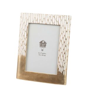 PORTAFOTOS RESINA DORADO BLANCO 13x18 CM