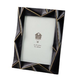 PORTAFOTOS RESINA NEGRO DORADO 15x20 CM