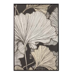 CUADRO HOJAS FOAM CON MARCO NEGRO 83x4x123 CM