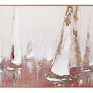 CUADRO BARCOS 50% PINTADO A MANO 123x4x83 CM