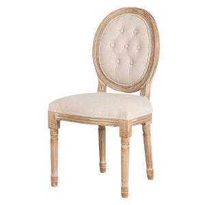 SILLA MEDALLON CAPITONE PATAS DE MADERA 48x46x96CM