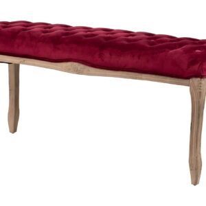 PIE DE CAMA CAPITONE PATAS MADERA 110x36x47 CM