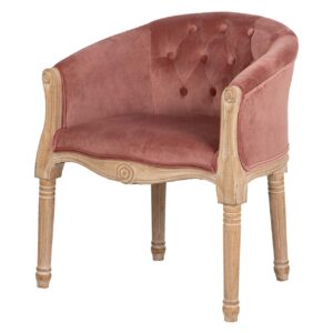 BUTACA VELVET CAPITONE PATAS MADERA 61x61x71 CM