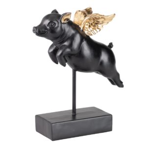 FIGURA CERDO C/ ALAS DECORACION RESINA 21x8x27 CM