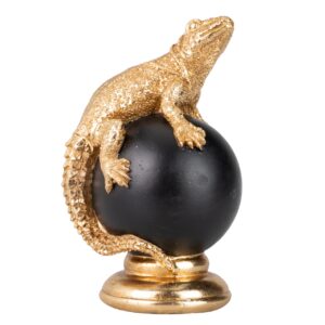 FIGURA LAGARTO BOLA DECORACION RESINA 10x8x15 CM