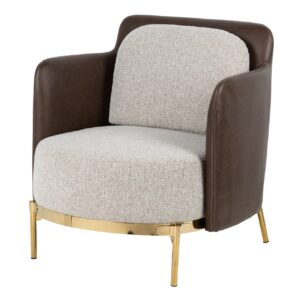 SILLON PU TEXTIL MARRON GRIS TULSA 70x80x81 CM