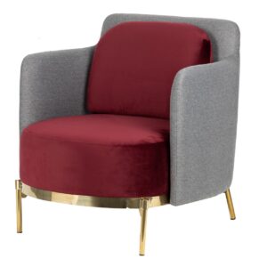 SILLON VELVET ROJO GRIS TULSA 70x80x81 CM