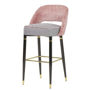 TABURETE VELVET ROSA HOUSTON 51x53x102 CM