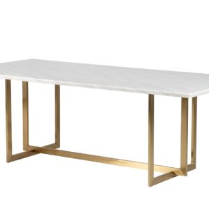MESA COMEDOR  MARMOL INOX. TEBAS 220x100x76 CM