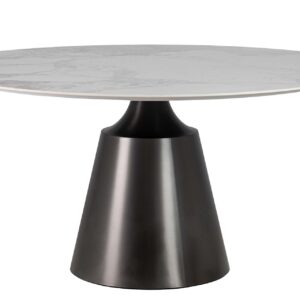 MESA COMEDOR CERAMICA INOX. CORFU 150x150x76 CM