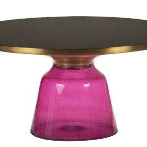 MESA CENTRO INOX/CRISTAL NEGRO75x75x37 CM