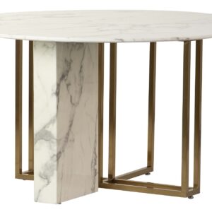 MESA COMEDOR INOX.MARMOL SINT. NYNGAN 135x135x75CM