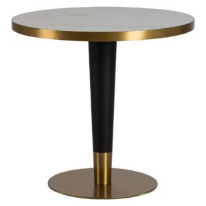 MESA COMEDOR PIEDRA ACERO INOX. EDFU 80x80x75 CM