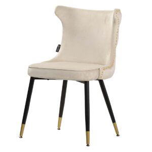 SILLA TACHUELAS VELVET BLANCO ASPEN 49x54x79 CM