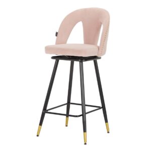 TABURETE BAR VELVET ROSA HARBOR 46x53x105 CM