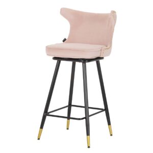 TABURETE BAR VELVET ROSA CLINTON 46x53x105 CM