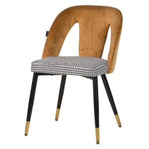 SILLA TACHUELAS VELVET AMARILLO STOWE 49x54x82 CM