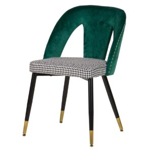 SILLA TACHUELAS VELVET VERDE STOWE 49x54x82 CM