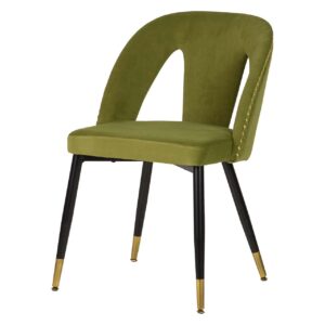 SILLA TACHUELAS VELVET VERDE STOWE 49x54x82 CM