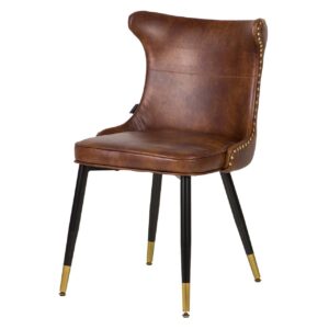 SILLA TACHUELAS PU MARRON ASPEN 49x54x82 CM