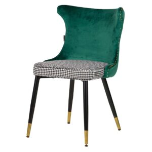 SILLA TACHUELAS VELVET VERDE ASPEN 49x54x82 CM
