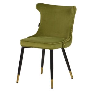 SILLA TACHUELAS VELVET VERDE ASPEN 49x54x82 CM