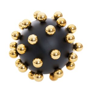 BOLA HIERRO DORADO NEGRO 13x13x13 CM