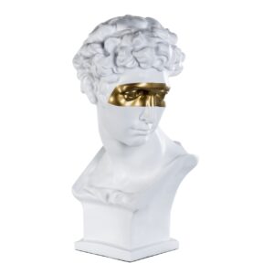 FIGURA DECORACION RESINA BLANCA/DORADA 32x33x58 CM