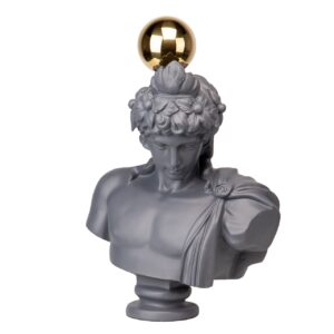 FIGURA DECORACION RESINA/INOX GRIS 44x27x62 CM