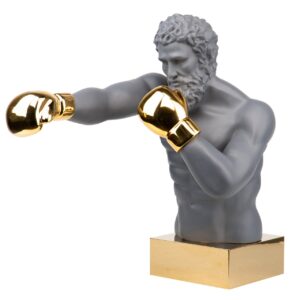 BOXEADOR RESINA/METAL GRIS 33x56x56 CM