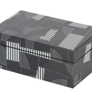CAJA MDF NEGRO GRIS 20x12x8 CM
