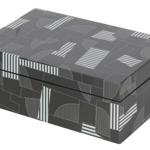 CAJA MDF NEGRO GRIS  28x18x10 CM