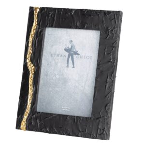 PORTAFOTOS RESINA NEGRO DORADO 15x20 CM