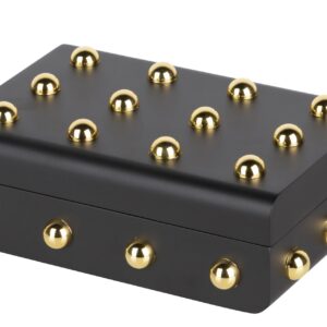 CAJA MDF / METAL ZINC NEGRO DORADO 26x17x10 CM