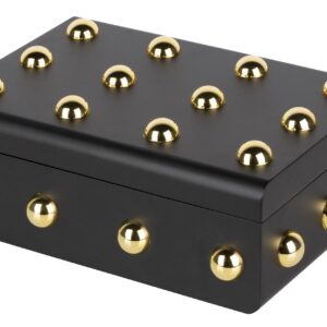 CAJA MDF / METAL ZINC NEGRO DORADO 35x23x13 CM