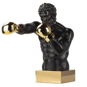 BOXEADOR RESINA/METAL NEGRO 33x56x56 CM