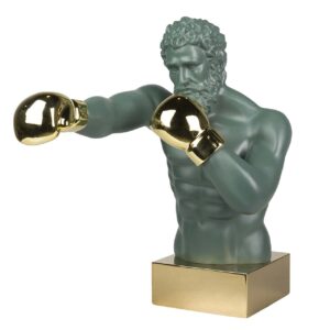 BOXEADOR RESINA METAL VERDE 33x56x56 CM