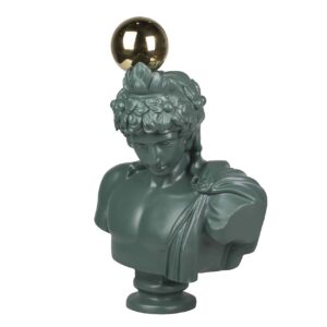 FIGURA DECORACION RESINA INOX VERDE 44x27x62 CM