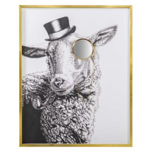 CUADRO OVEJA CON MARCO PS 80x4x100 CM