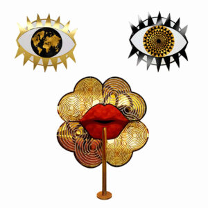 DECORACION ROSTRO DORADO 335x15x350 CM